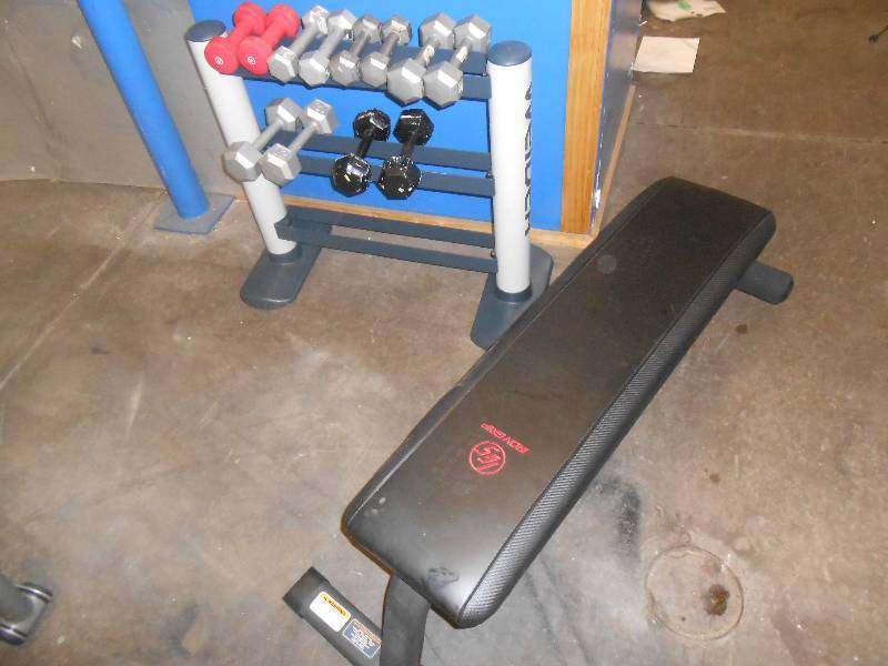 Weight Bench, Dumbells, and Rack