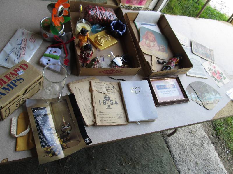 Lot of vintage art, pictures, a wol...
