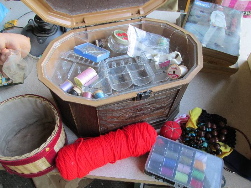 Lot of sewing supplies, see all the...