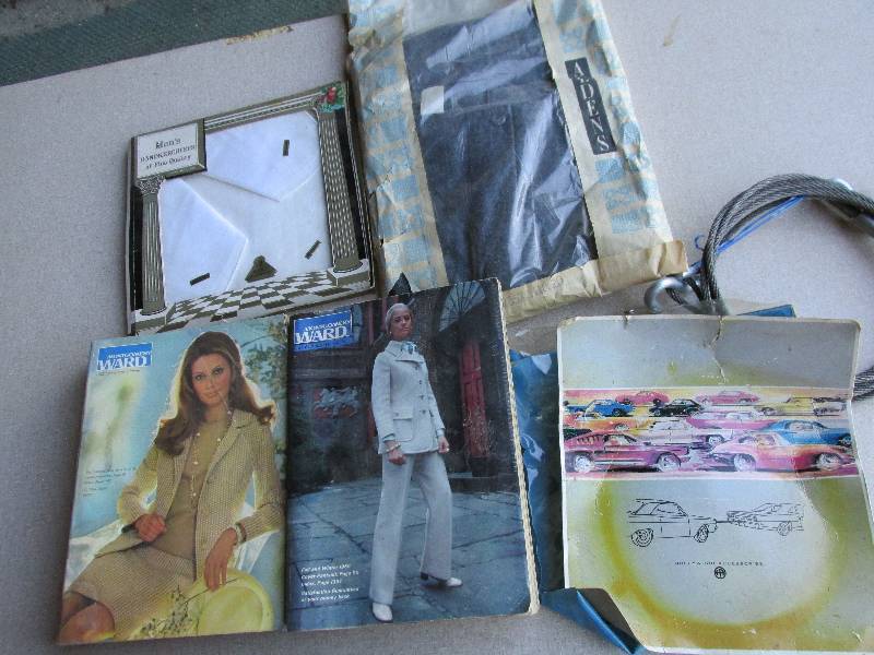 Vintage catalogs, clothes and handk...