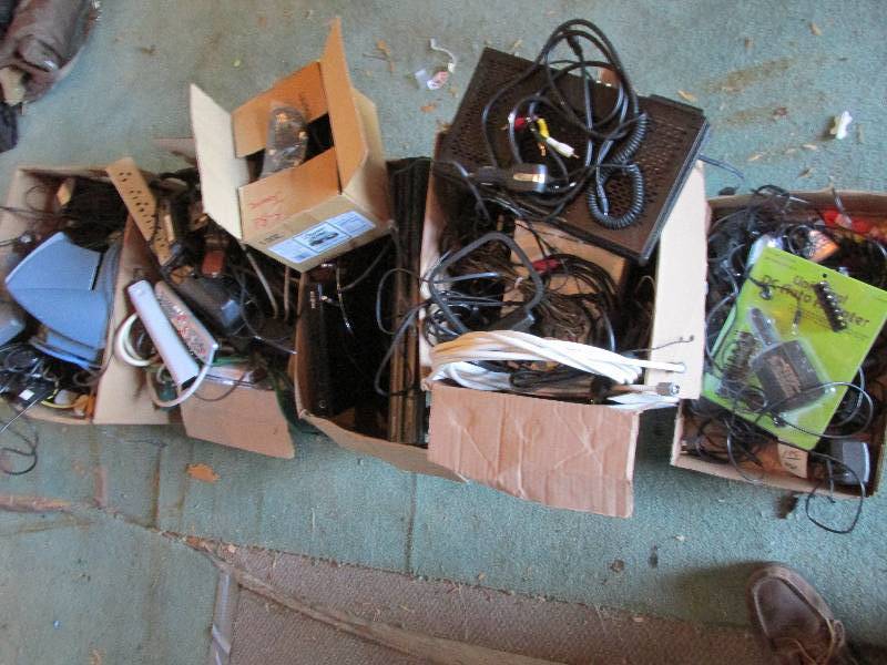 Huge lot of chargers, power cords, ...