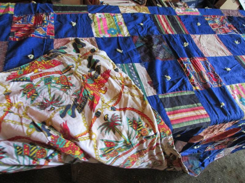 Large hand made quilt, double sided...