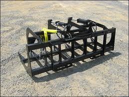 Wildkat Brand Universal Mount Bobcat Skid Loader Skid Steer 72 Dual Cylinder Root Grapple Bucket
