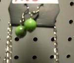 Silver and Green Necklace with Earrings