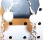 White and Silver Necklace with Earrings