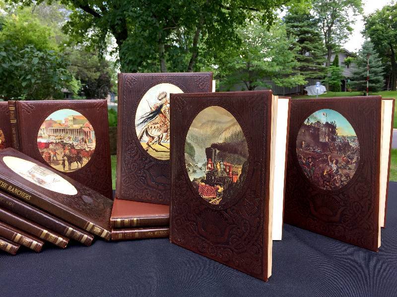 Embossed hardbound leatherette time life books collection the old West