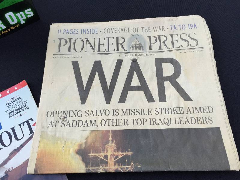 Books periodicals and magazine featuring the war in Iraq