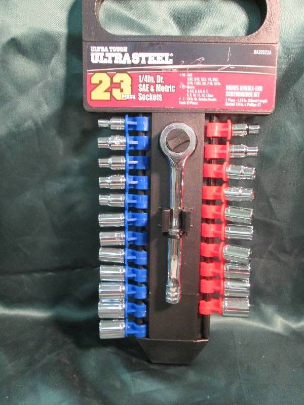 lot 299 image: Ultra tough ultra steel 23 pc. 14 ...