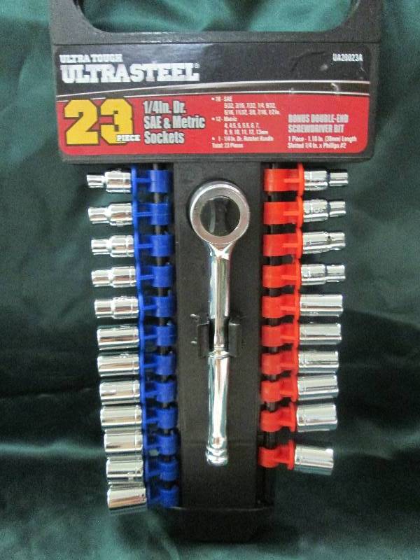 lot 303 image: Ultra tough ultra steel 23 pc. 14 ...