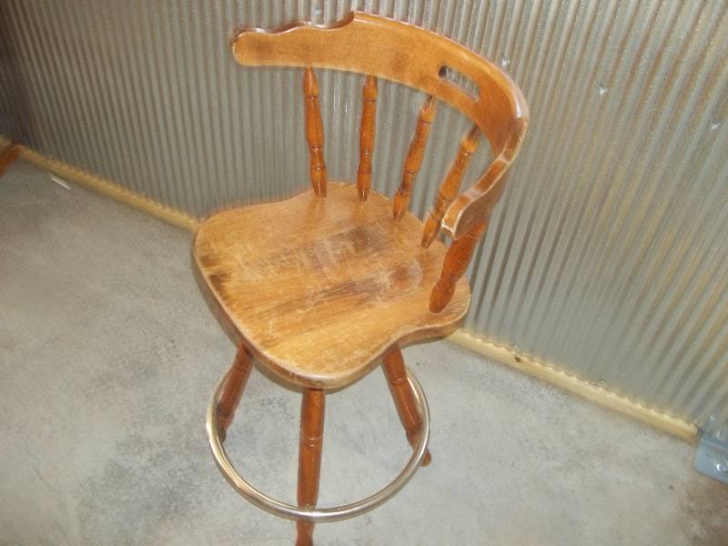 Wooden Stool with Back