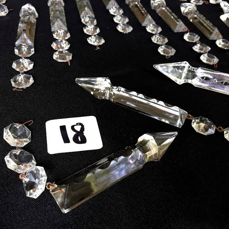 lot 18 image: Beautiful large set of Victorian crystal lusters pieces can be used in many applications Very expensive Most retailing for 20 each