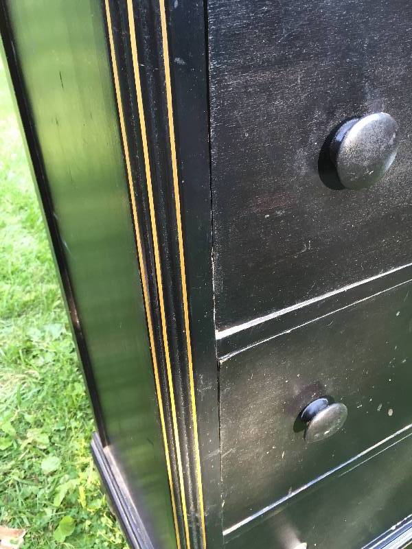 lot 40 image: Painted Black dresser needs work