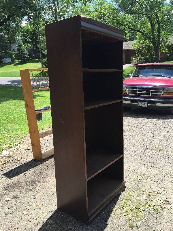 lot 58 image: lot of 2  large pressboard shelves