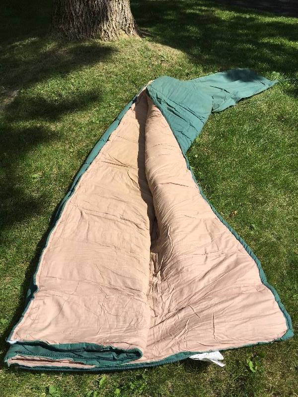 Large fluffy Coleman sleeping bag with built-in compression sack