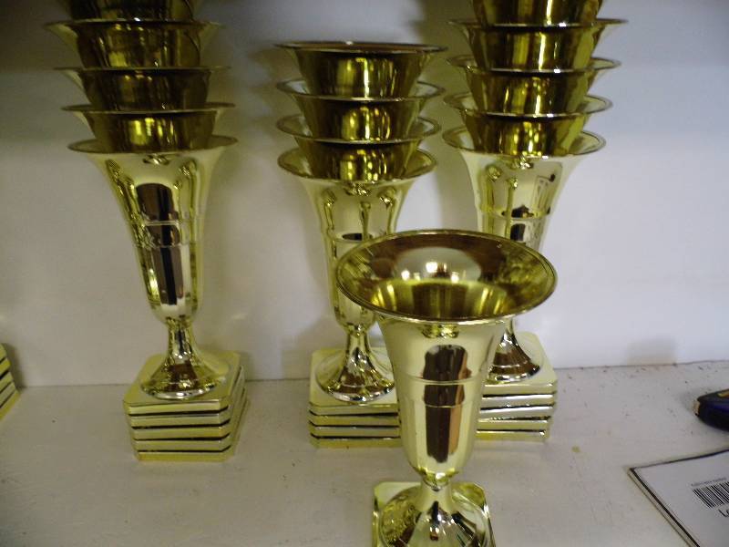 15 Gold Colored Vases