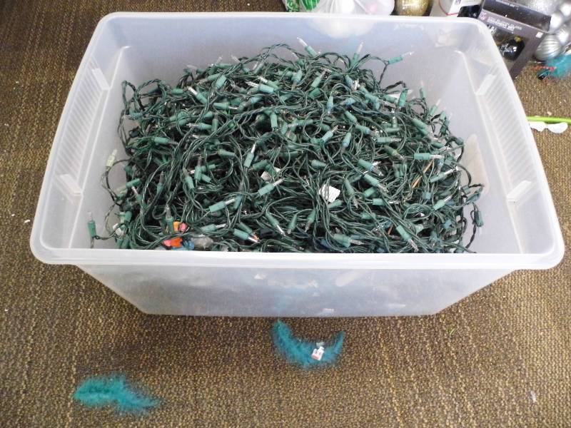 Tote of Christmas Lights