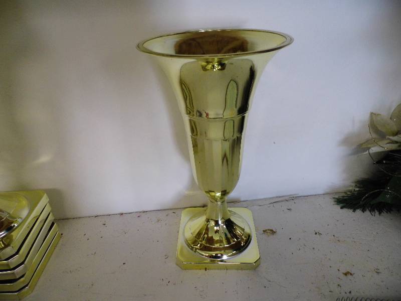 8 Gold Colored Vases