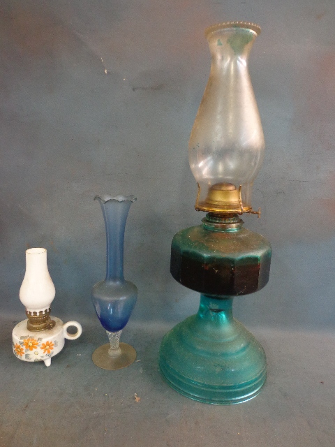 lot 37 image: Oil Lamp And Vase