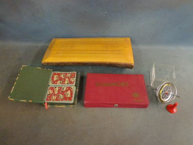 lot 114 image: Fancy Cribbage Board And Card Set and more