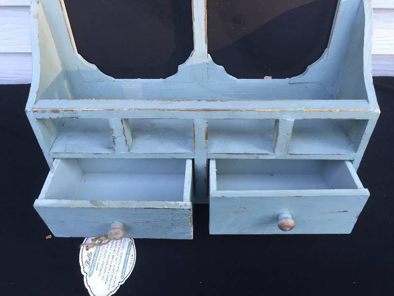 Distressed Teal Wall Shelf