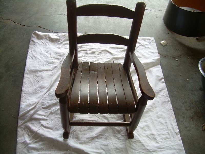 childs wooden rocking chair vintage