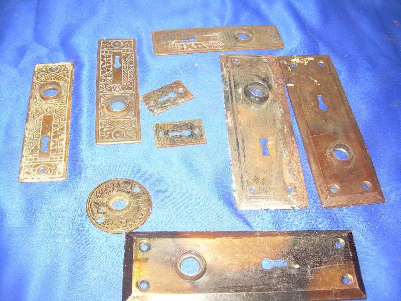 antique door bracket plates