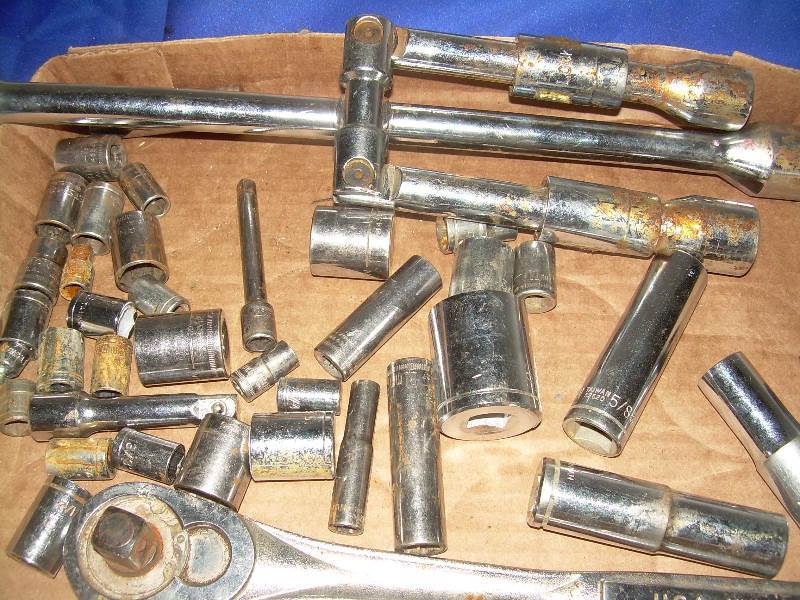 assorted sockets and wrenches