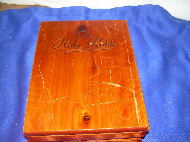 holy bible in wooden case