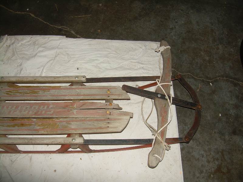 antique wooden sled