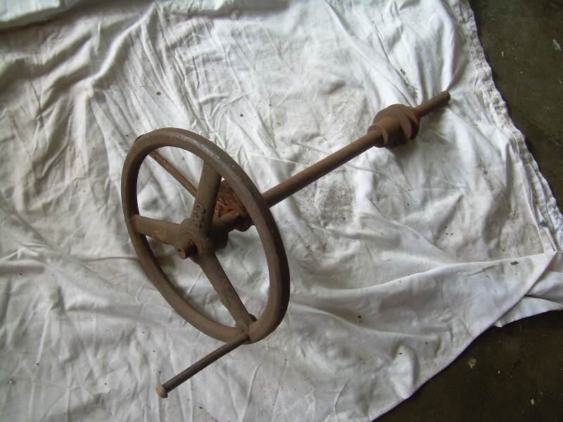 antique steering wheel and shaft