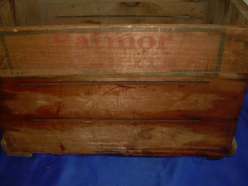 vintage eat more cranberry wooden tote