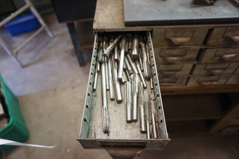 Metal 24 Drawer Machine Shop Tool and Die Storage Cabinet With Contents of Tooling