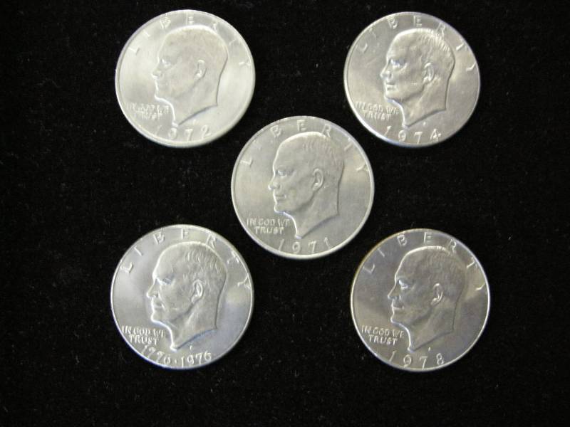 5 Eisenhower dollars