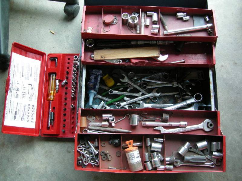 Toolbox with tools