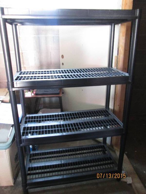 4-tier shelving unit for the baseme...