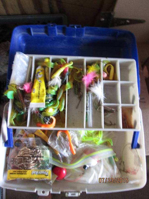Tackle box filled with several diff...