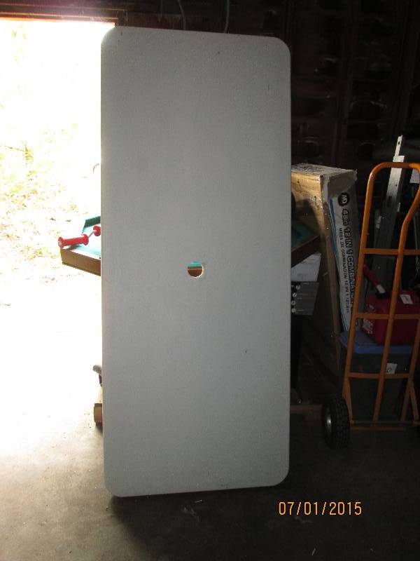 6 banquet table with hole in the m...