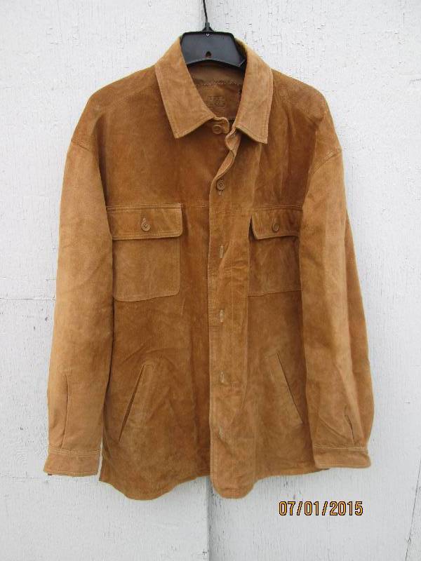 Mens light suede leather jacket. L...