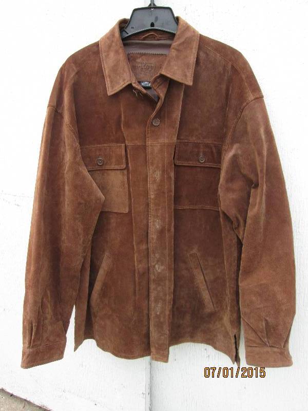 Mens light suede leather jacket. M...