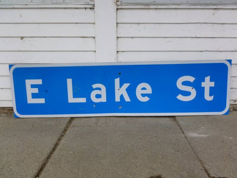 lot 3 image: Large Metal Road Marker Sign