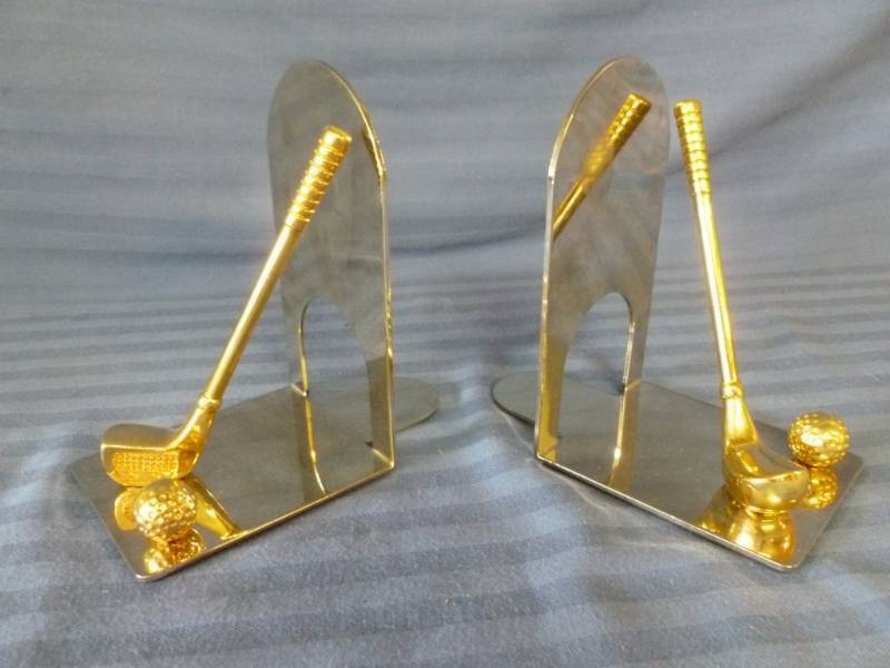 lot 70 image: Chrome Plated Metal Bookends