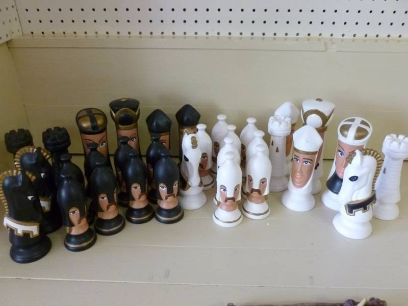 lot 75 image: Ceramic Chess Pieces