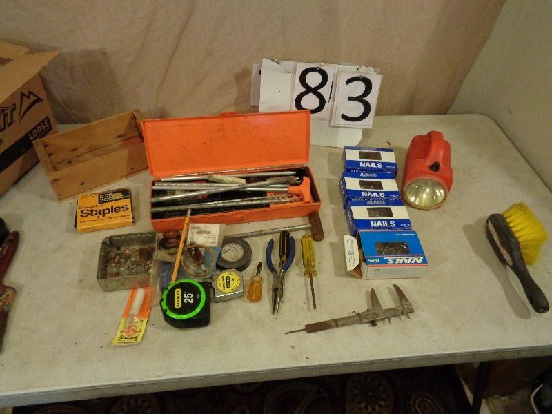 lot 83 image: Gun Cleaning Kit, Assorted Tools and Hardware