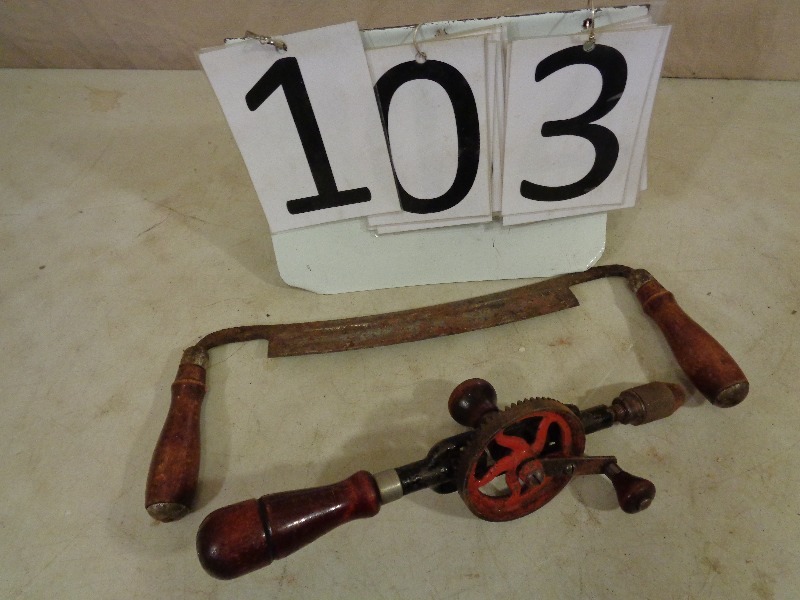 lot 103 image: Draw knife and Hand Drill