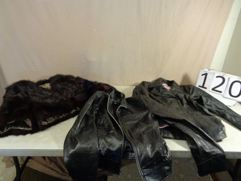lot 120 image: Leather and Fur Coat
