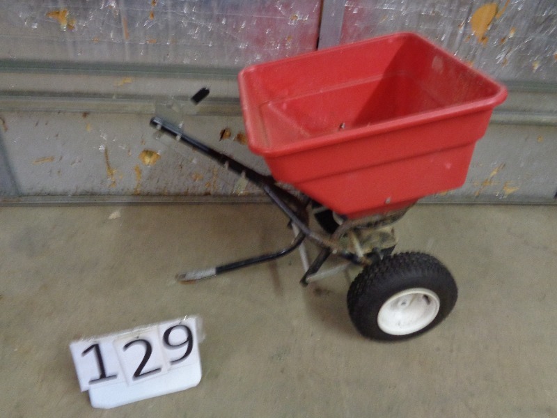 lot 129 image: Pull Behind Fertilizer Spreader