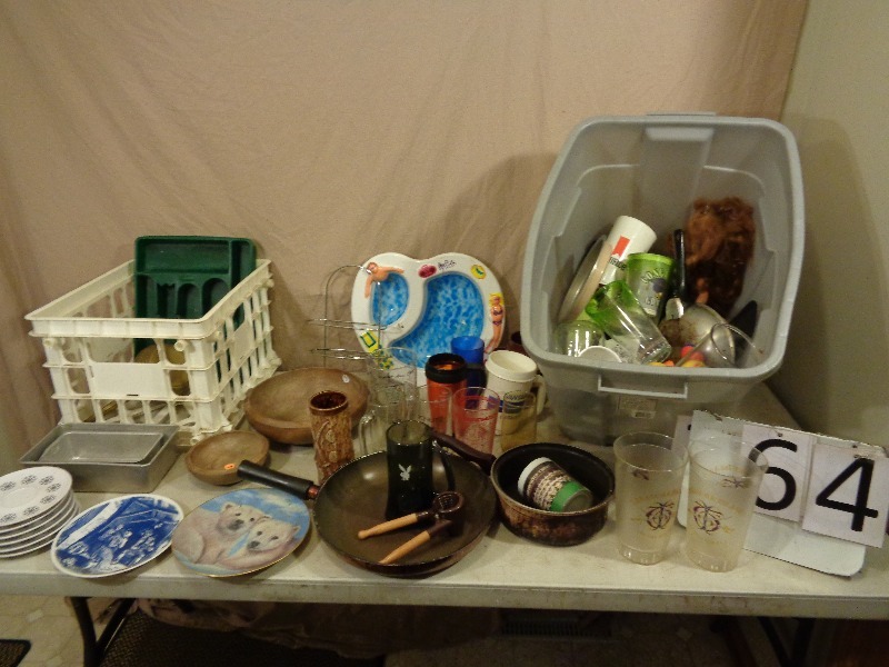 lot 64 image: Assorted Dishes, Cups, Pans, and More