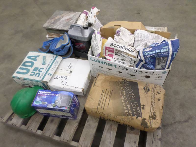 lot 33 image: Pallet Lot Misc Flooring Tile, Bac...