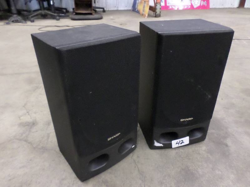 lot 42 image: (2) Sharp Stereo Speakers ...