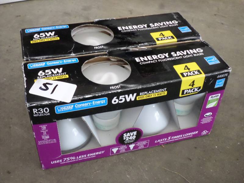 lot 51 image: (2) New 4-Packs Of 65Watt Compact F...
